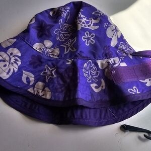 Purple Floral Kids Sun Hat